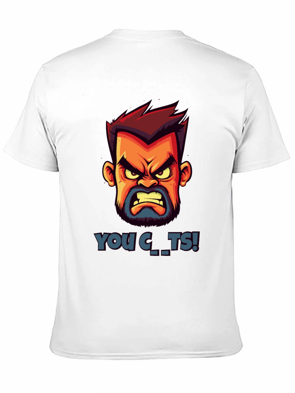 Cartoon Angry Face Graphic T-Shirt