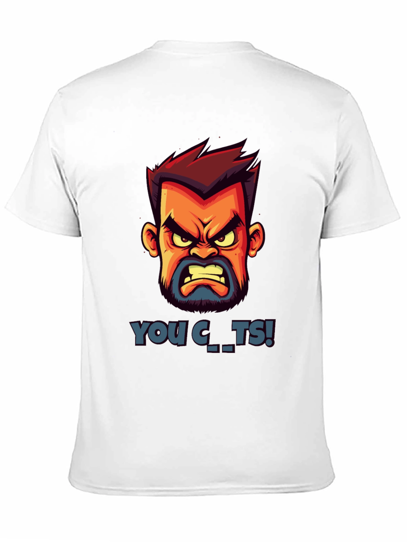 Cartoon Angry Face Graphic T-Shirt
