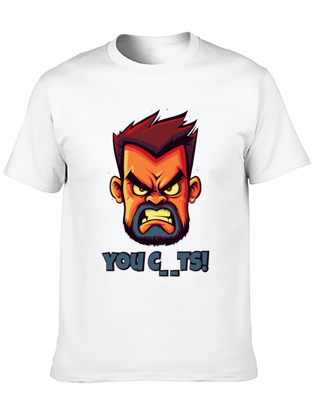 Cartoon Angry Face Graphic T-Shirt