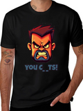 Cartoon Angry Face Graphic T-Shirt