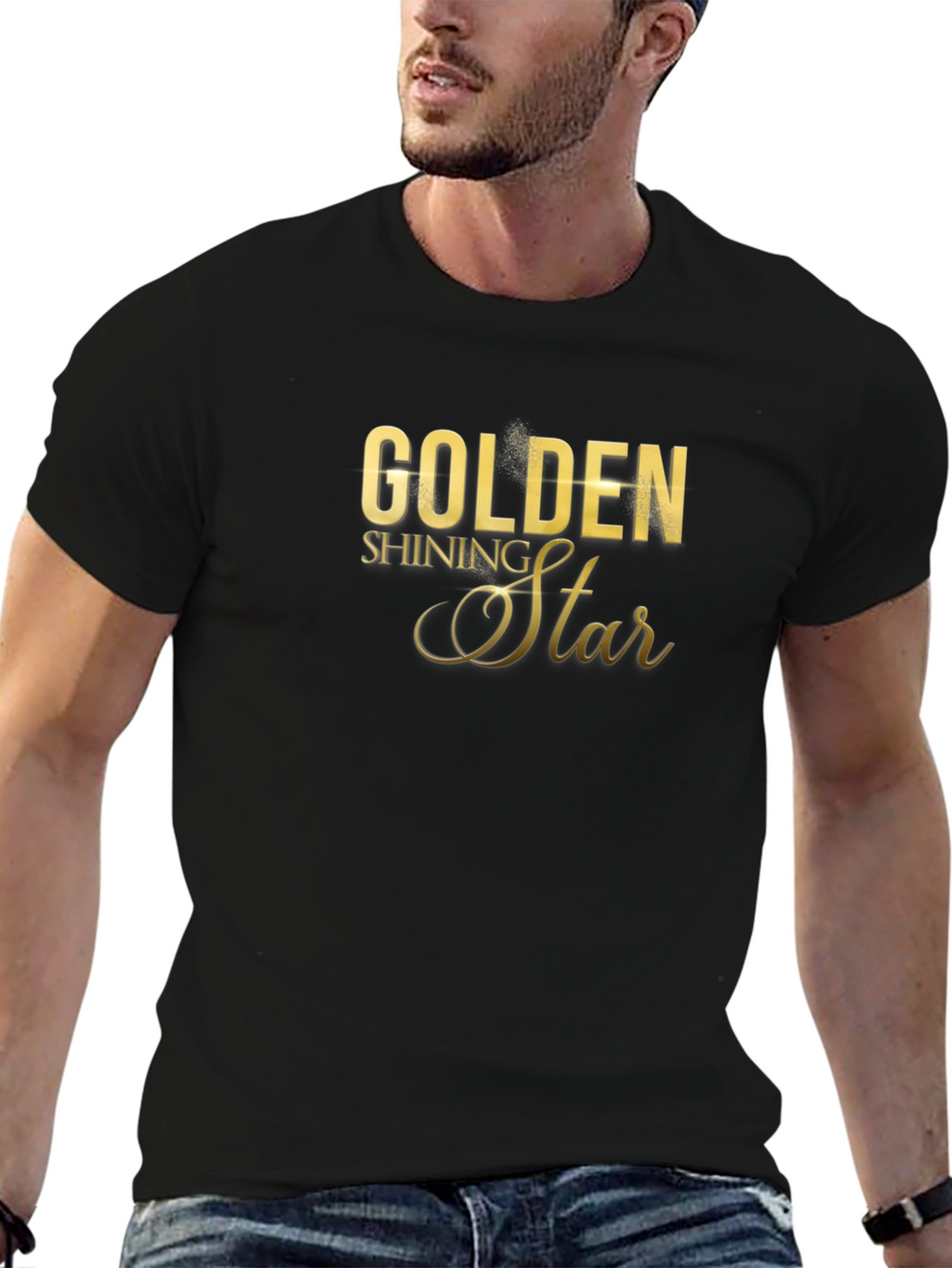 Golden Shining Star Graphic T-Shirt