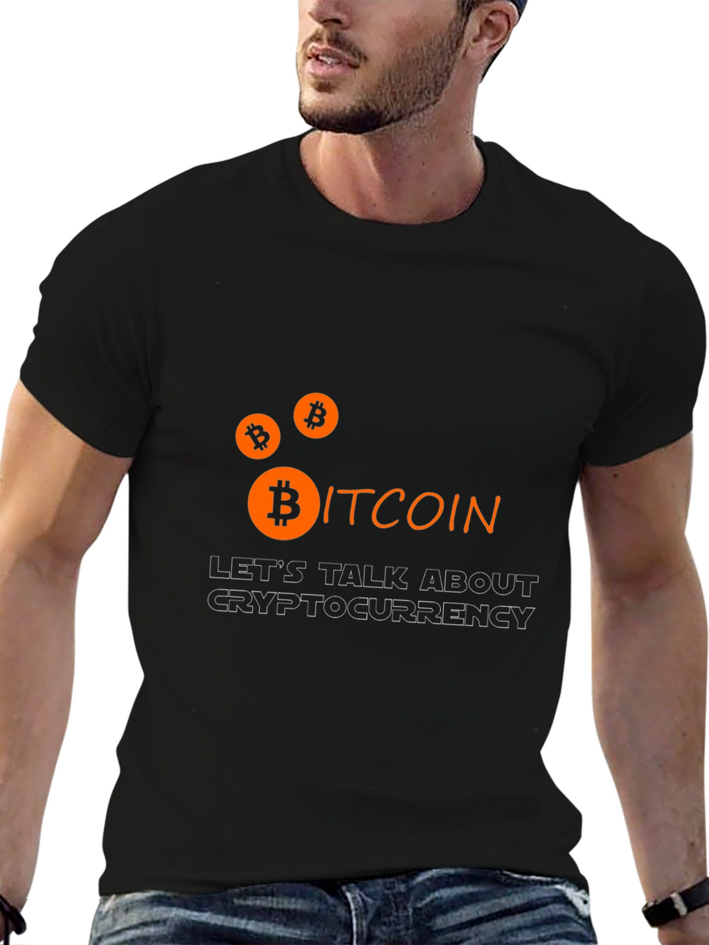 Bitcoin Cryptocurrency Graphic Tee - Black