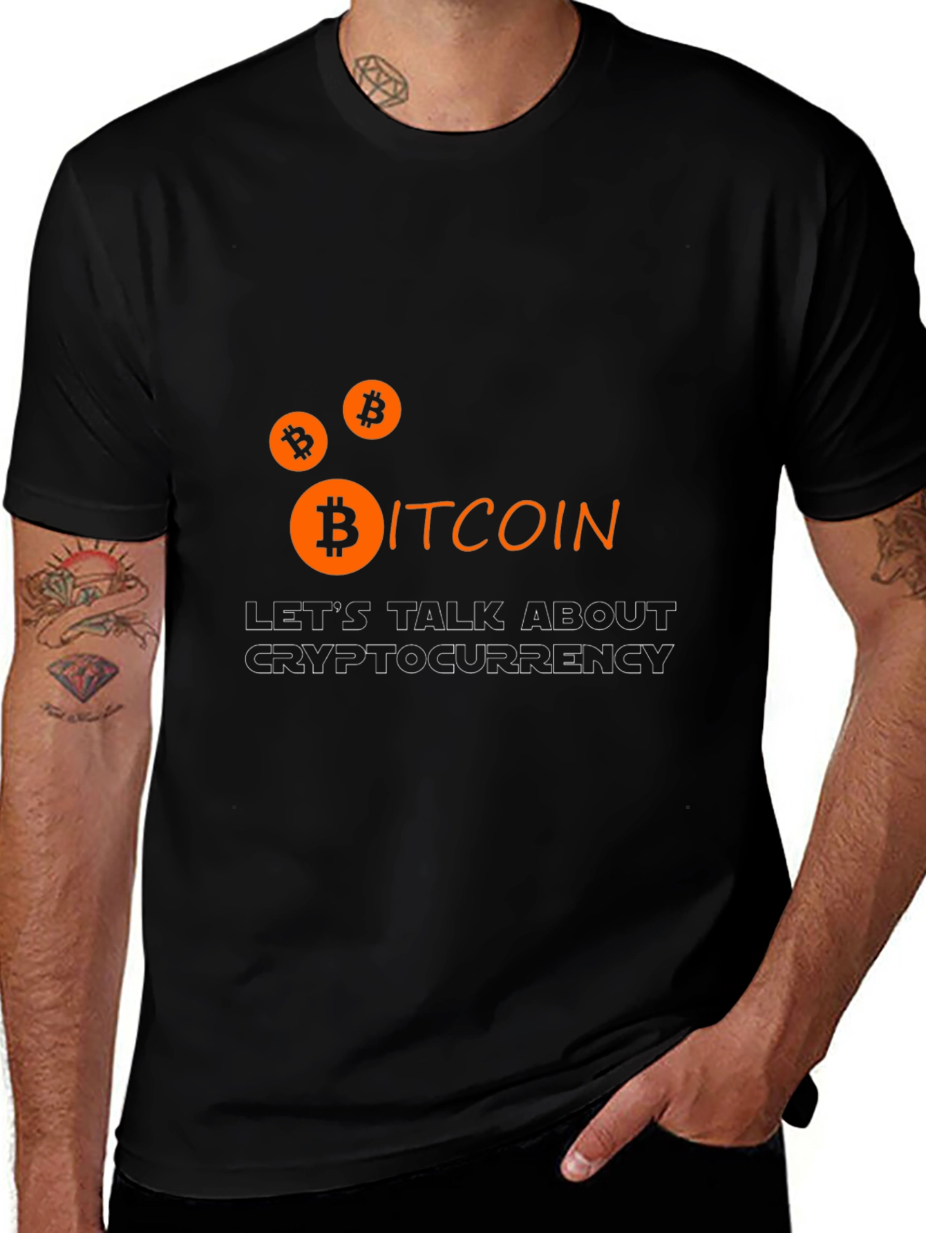 Bitcoin Cryptocurrency Graphic Tee - Black