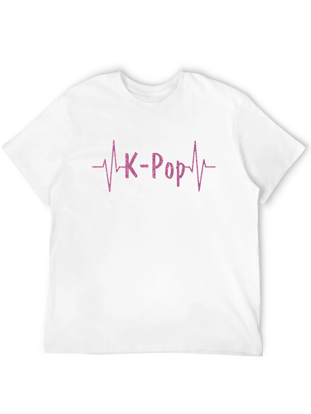 K-Pop Heartbeat T-Shirt - Pink Glitter Design