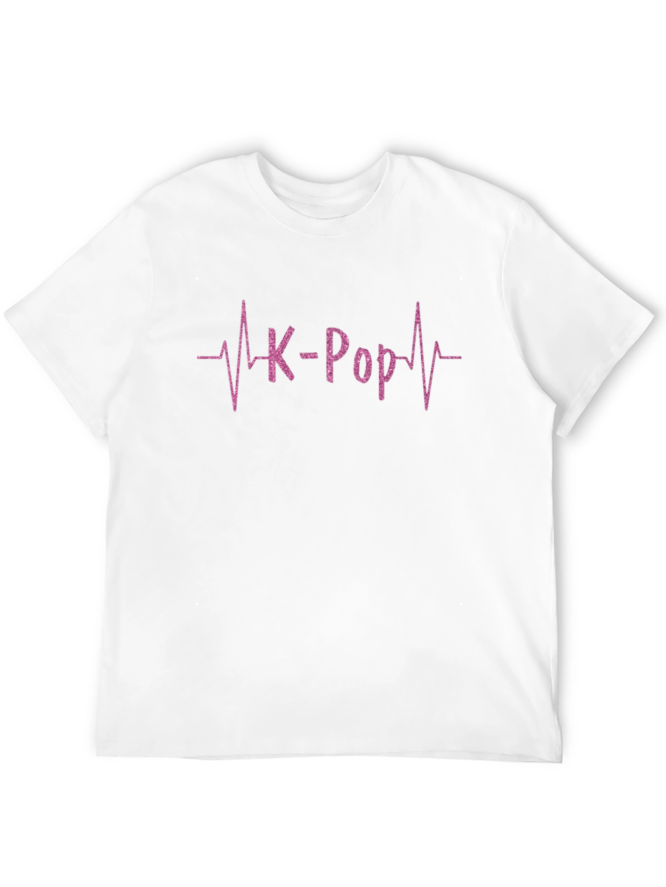 K-Pop Heartbeat T-Shirt - Pink Glitter Design