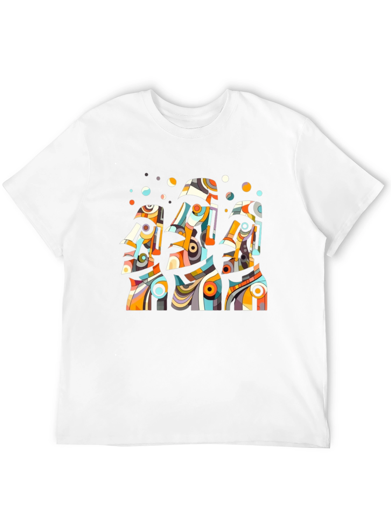 Abstract Moai Statue Graphic Tee - Black