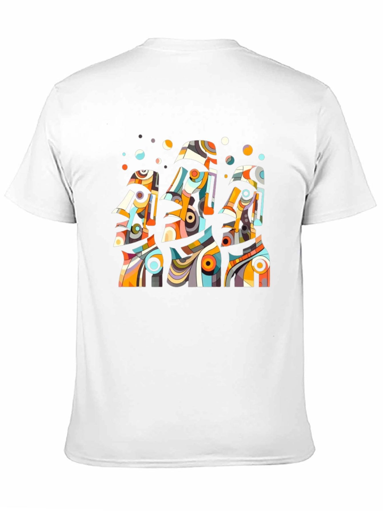 Abstract Moai Statue Graphic Tee - Black