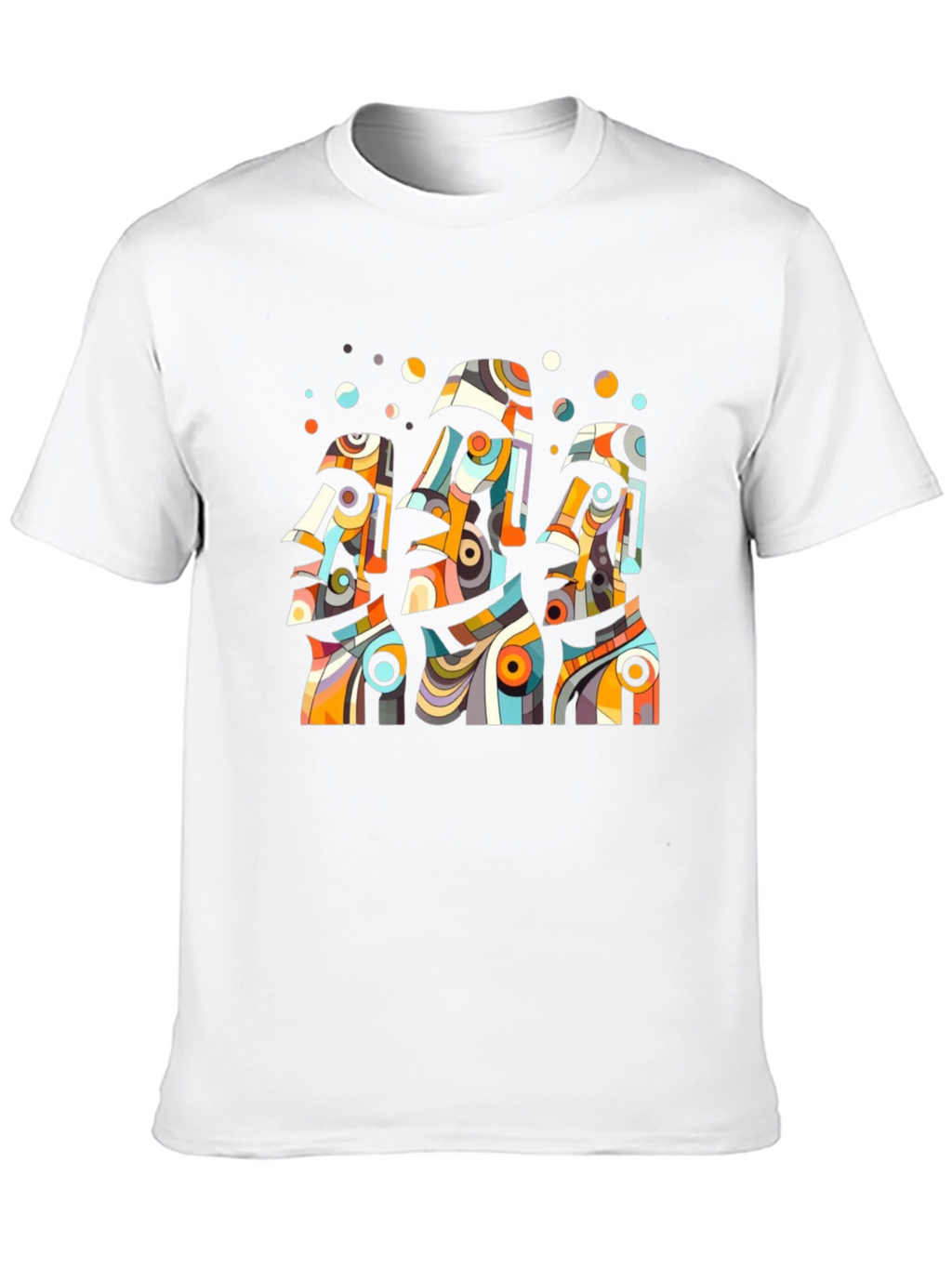 Abstract Moai Statue Graphic Tee - Black