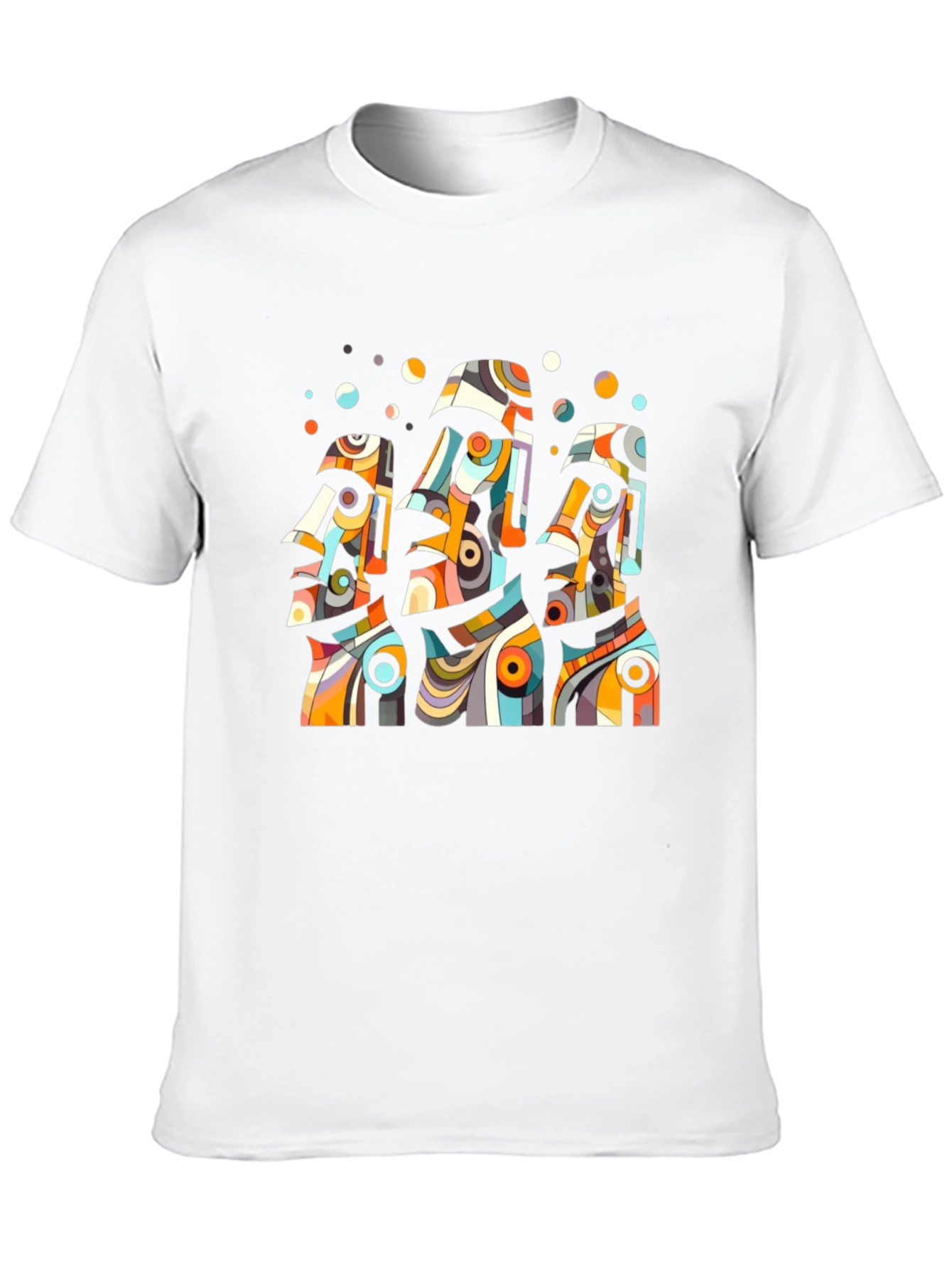 Abstract Moai Statue Graphic Tee - Black