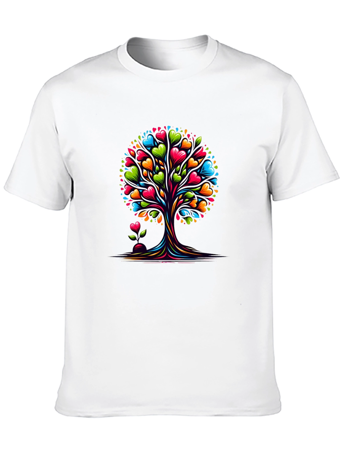 Heart Tree Graphic Tee - Stylish Black T-Shirt