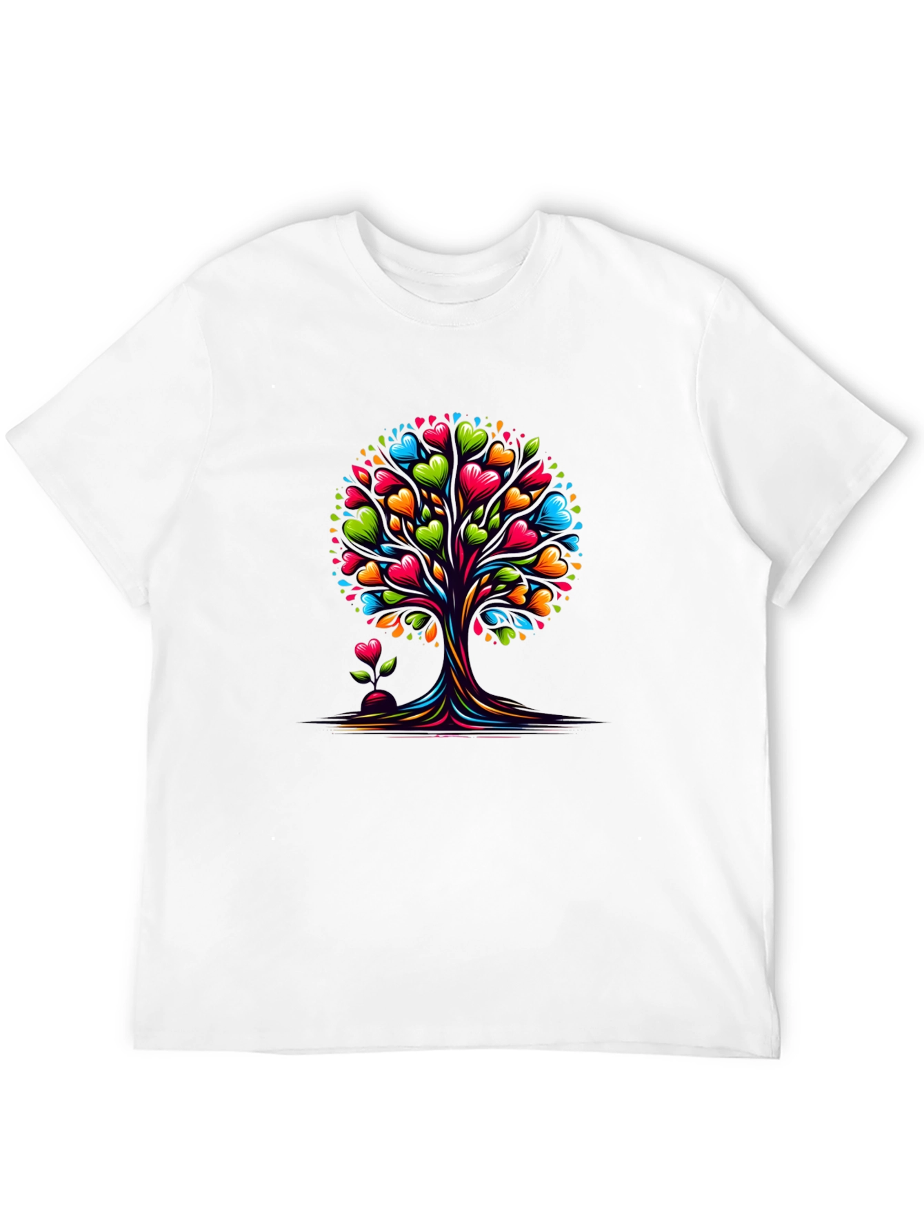 Heart Tree Graphic Tee - Stylish Black T-Shirt