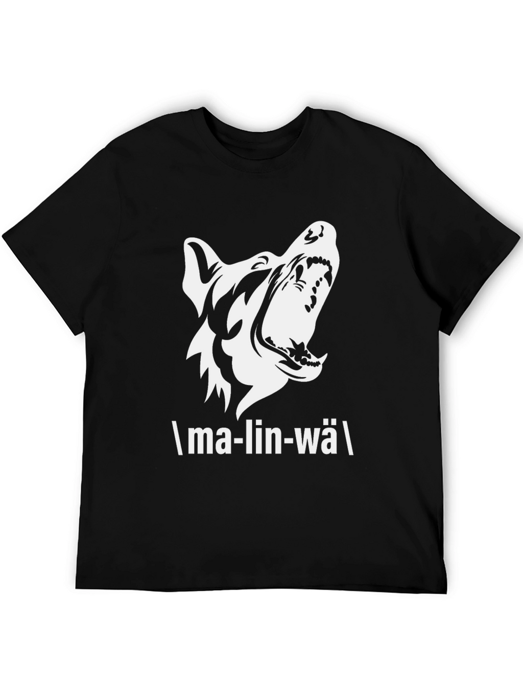 Malinwa Dog Graphic Tee - Black Cotton T-Shirt