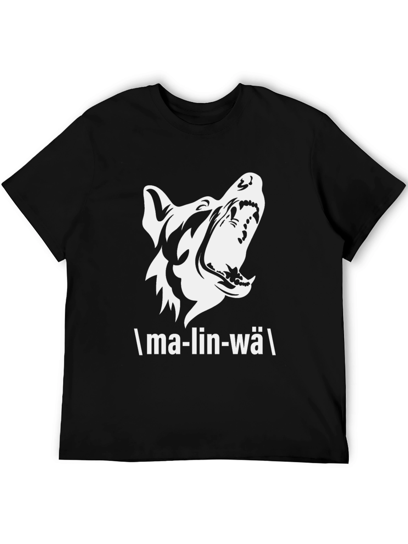 Malinwa Dog Graphic Tee - Black Cotton T-Shirt