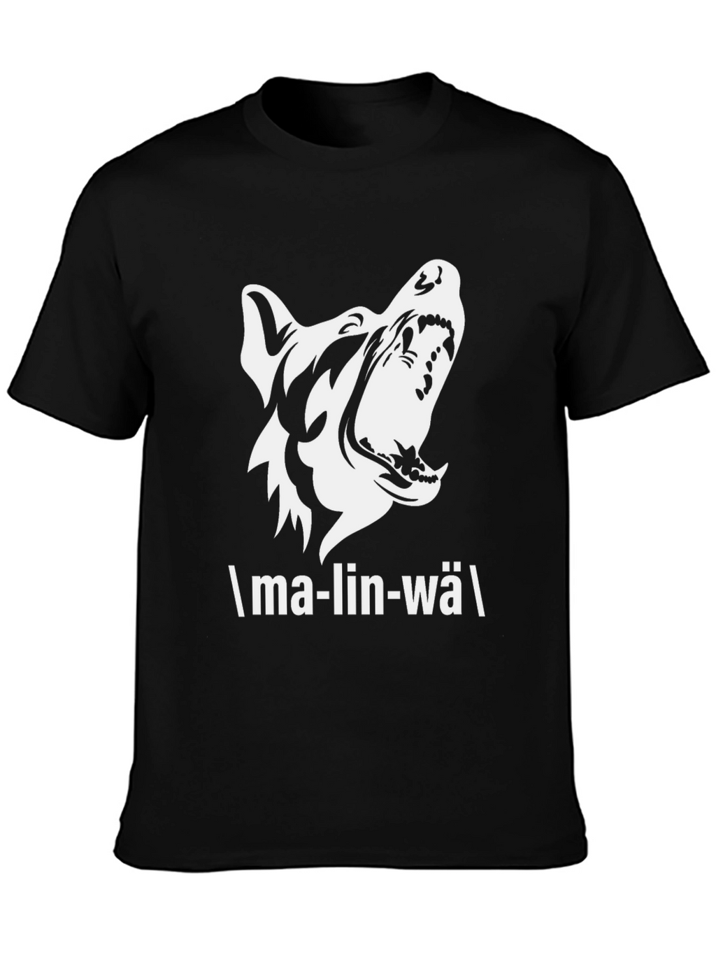 Malinwa Dog Graphic Tee - Black Cotton T-Shirt