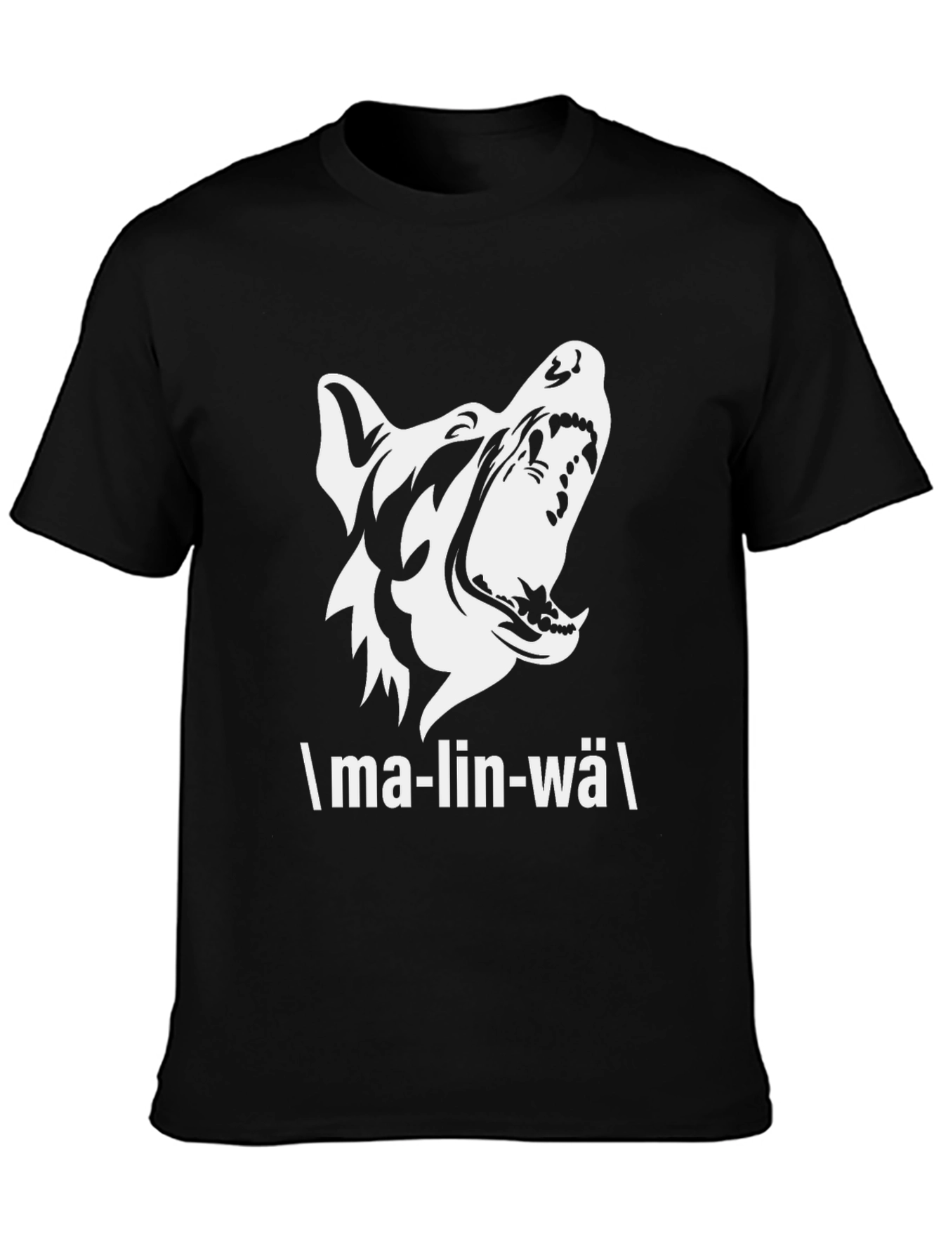 Malinwa Dog Graphic Tee - Black Cotton T-Shirt