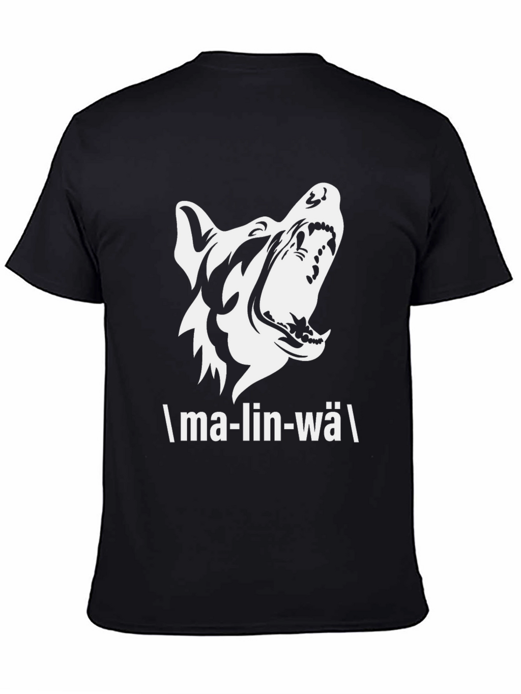 Malinwa Dog Graphic Tee - Black Cotton T-Shirt