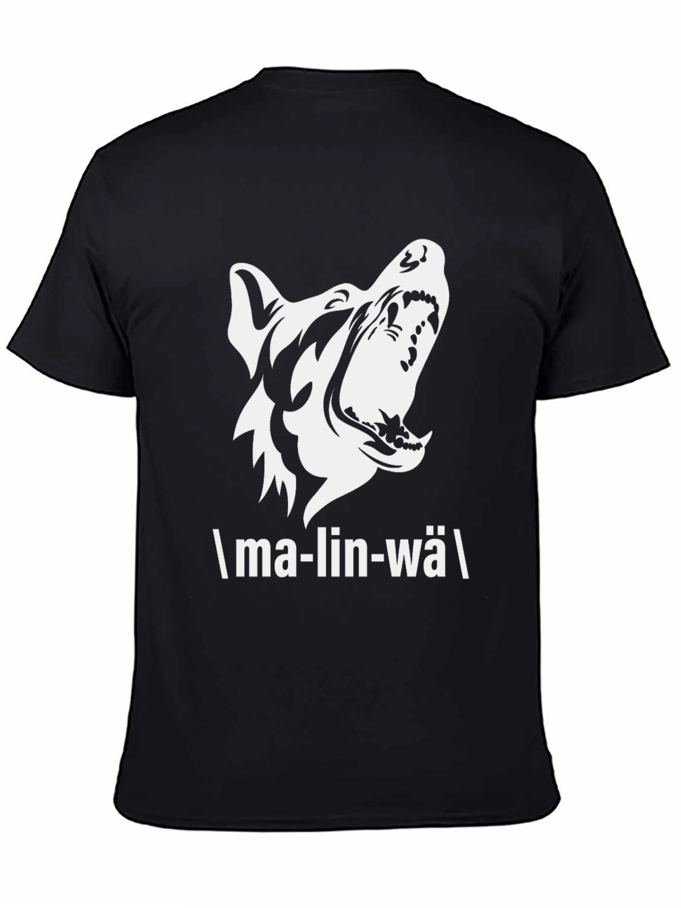 Malinwa Dog Graphic Tee - Black Cotton T-Shirt