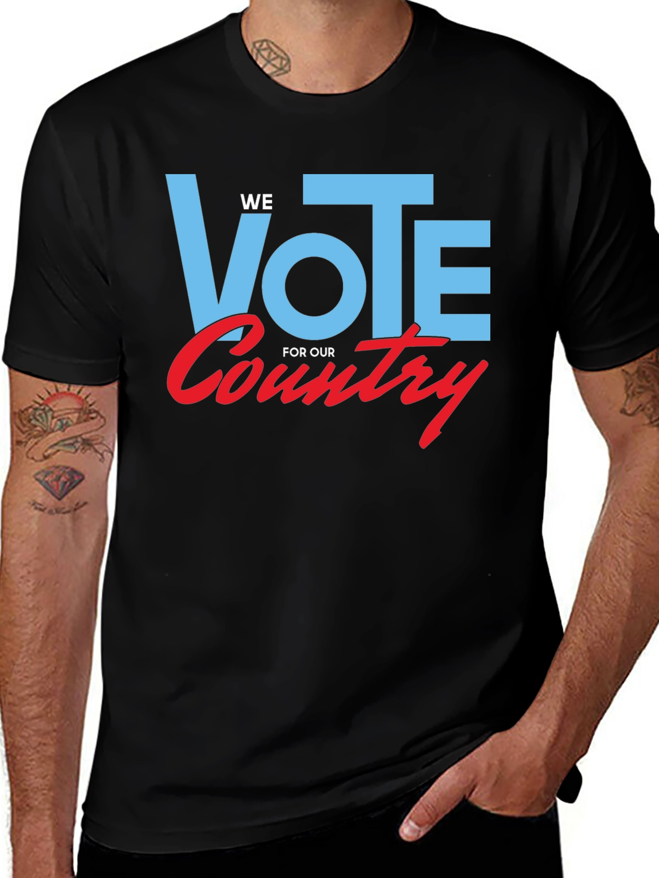 Vote For Our Country Graphic Tee - Black Cotton