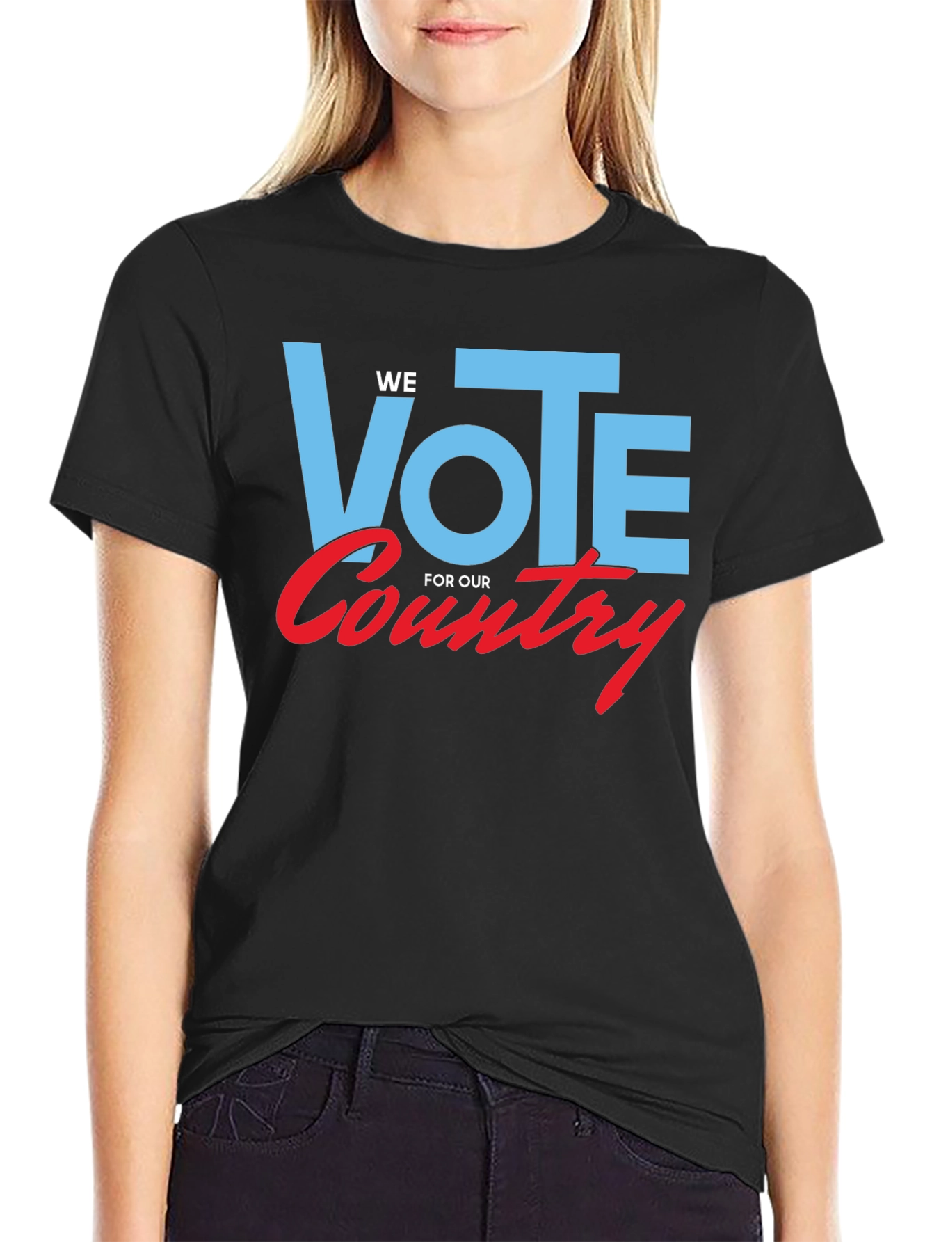Vote For Our Country Graphic Tee - Black Cotton