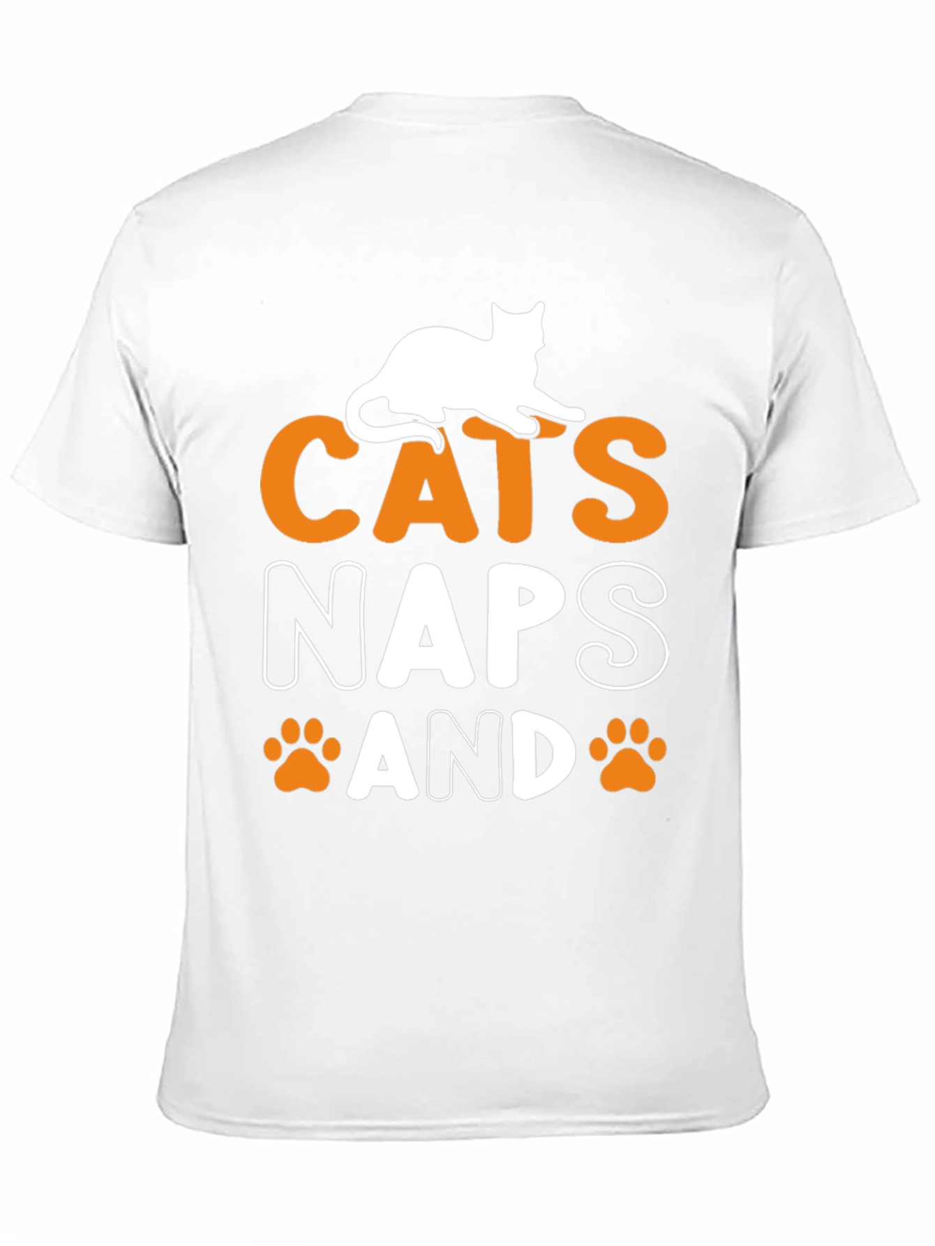 Cats Naps and Paw Prints Black Graphic Tee