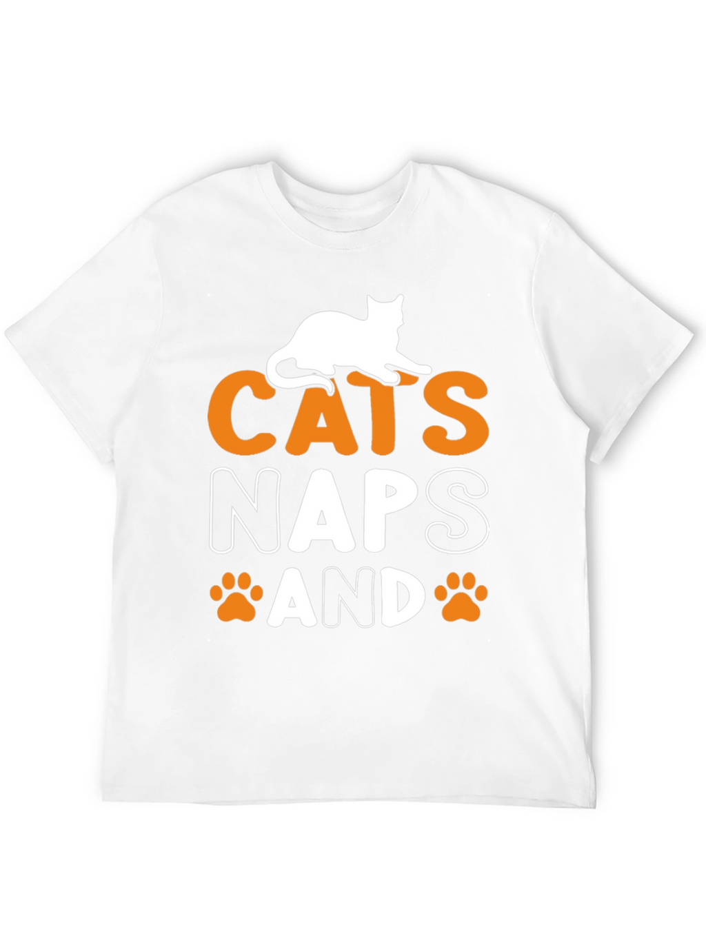 Cats Naps and Paw Prints Black Graphic Tee