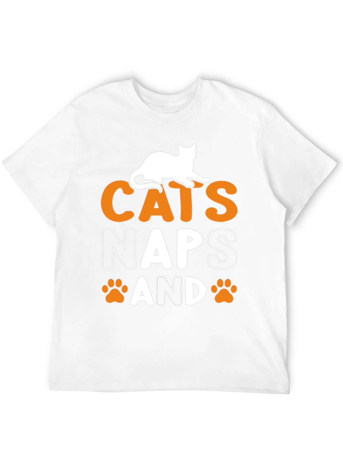 Cats Naps and Paw Prints Black Graphic Tee