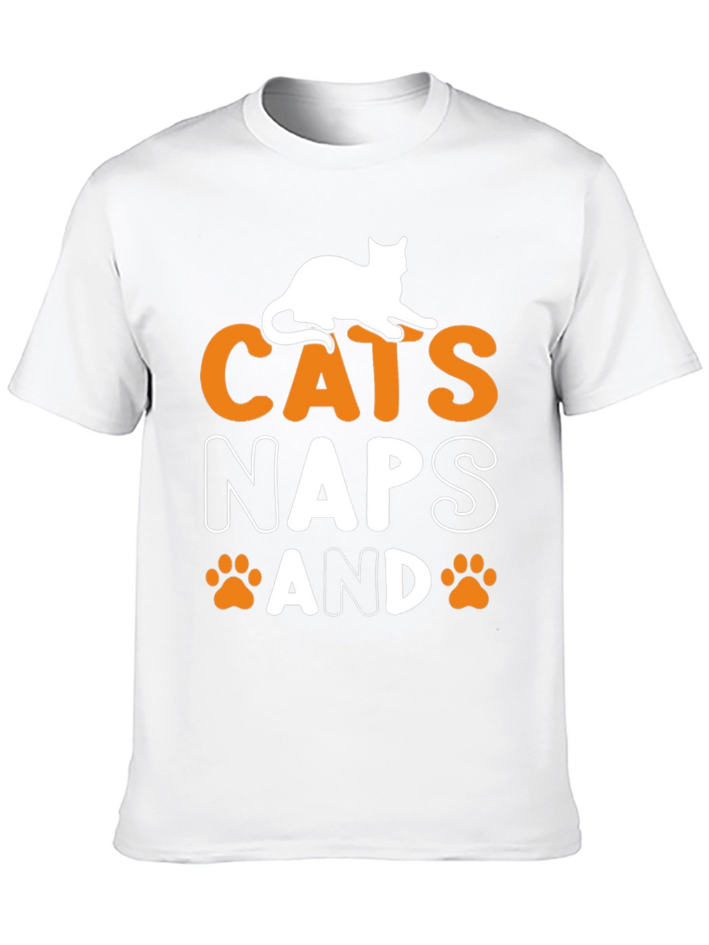 Cats Naps and Paw Prints Black Graphic Tee