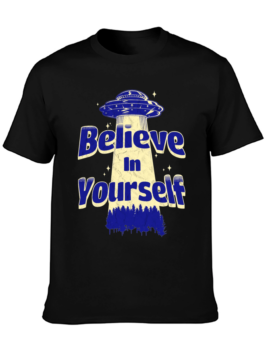 Believe In Yourself Alien UFO Graphic T-Shirt