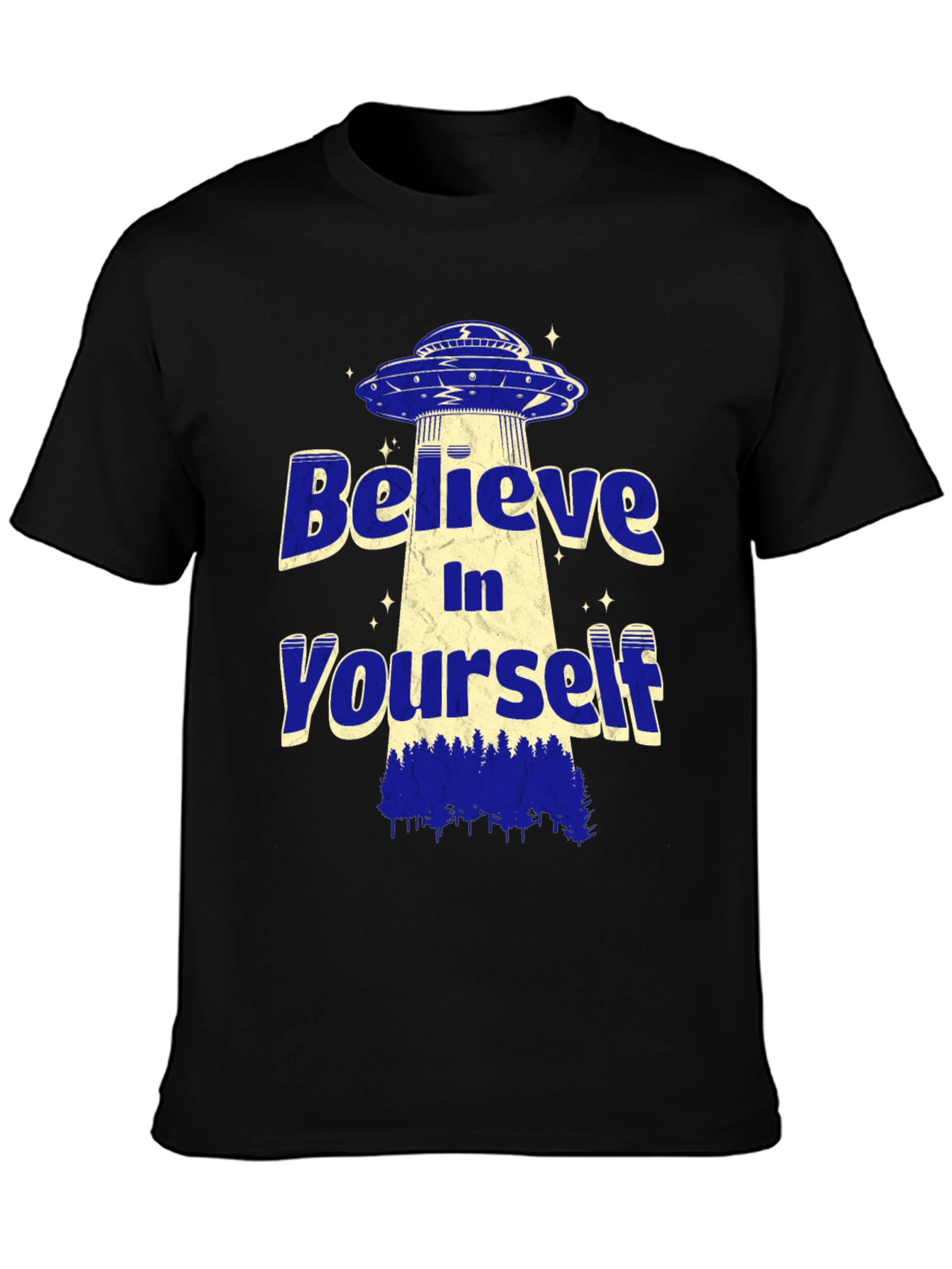 Believe In Yourself Alien UFO Graphic T-Shirt