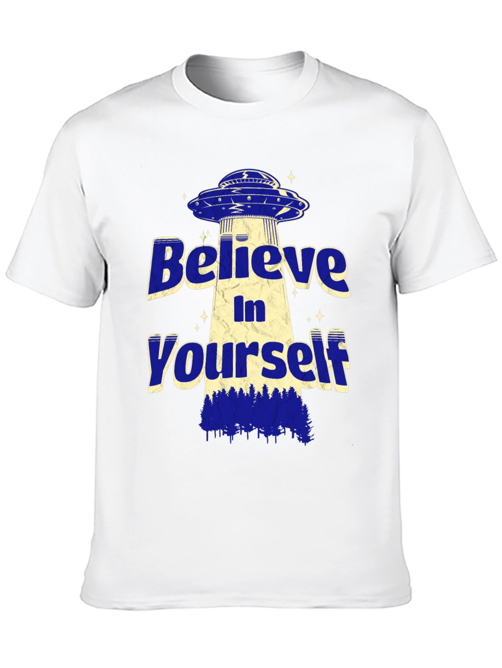 Believe In Yourself Alien UFO Graphic T-Shirt