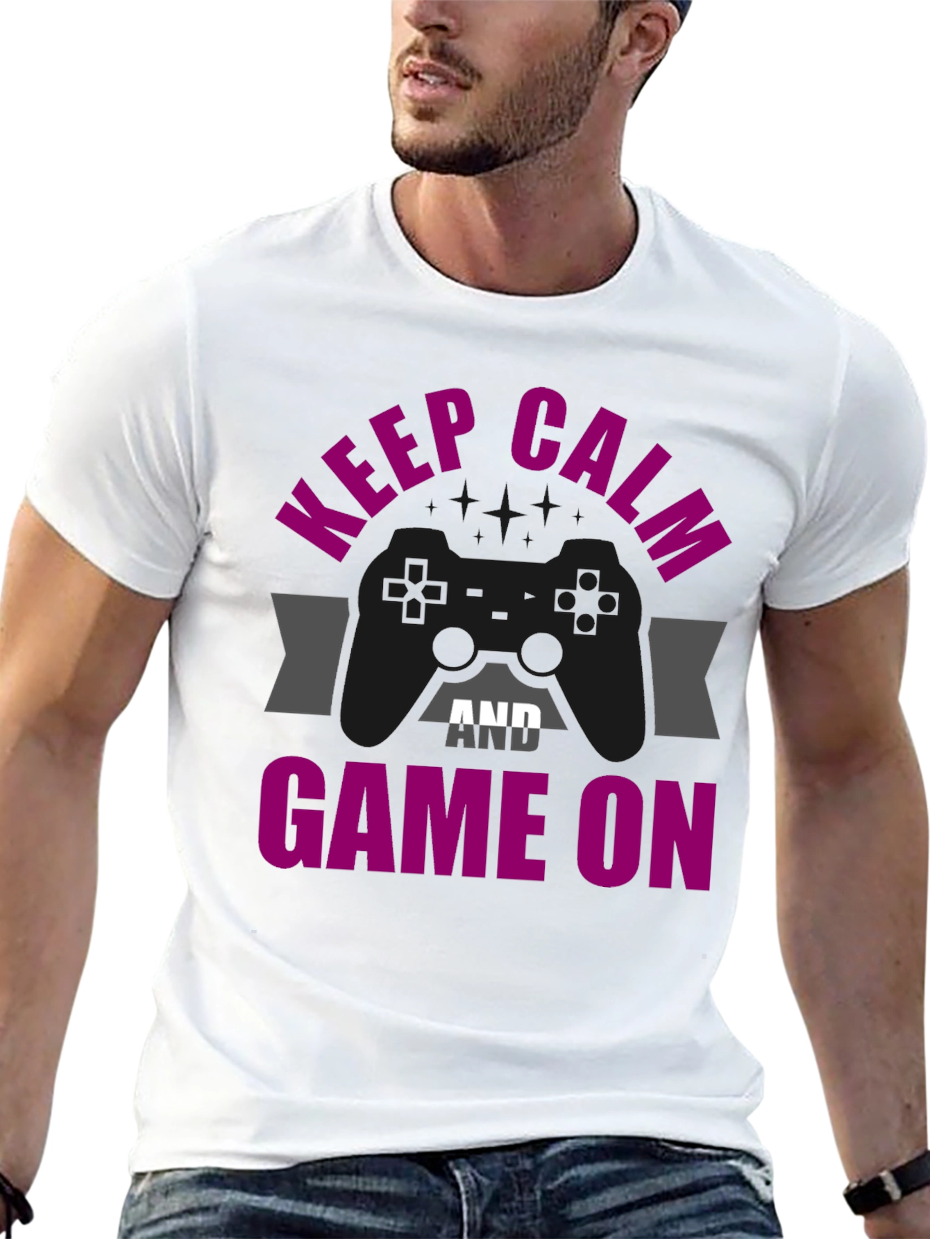 Keep Calm & Game On Graphic T-Shirt