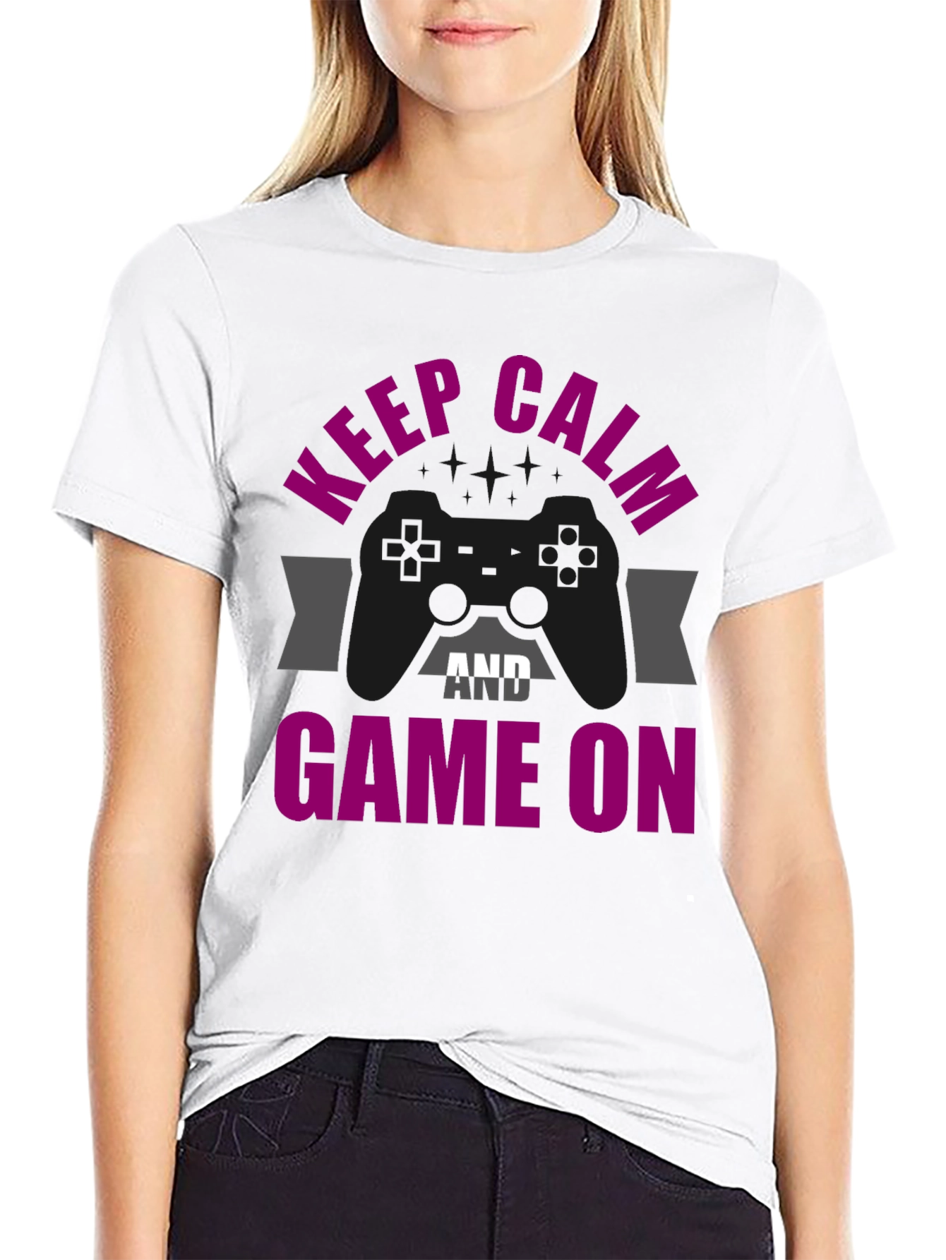 Keep Calm & Game On Graphic T-Shirt