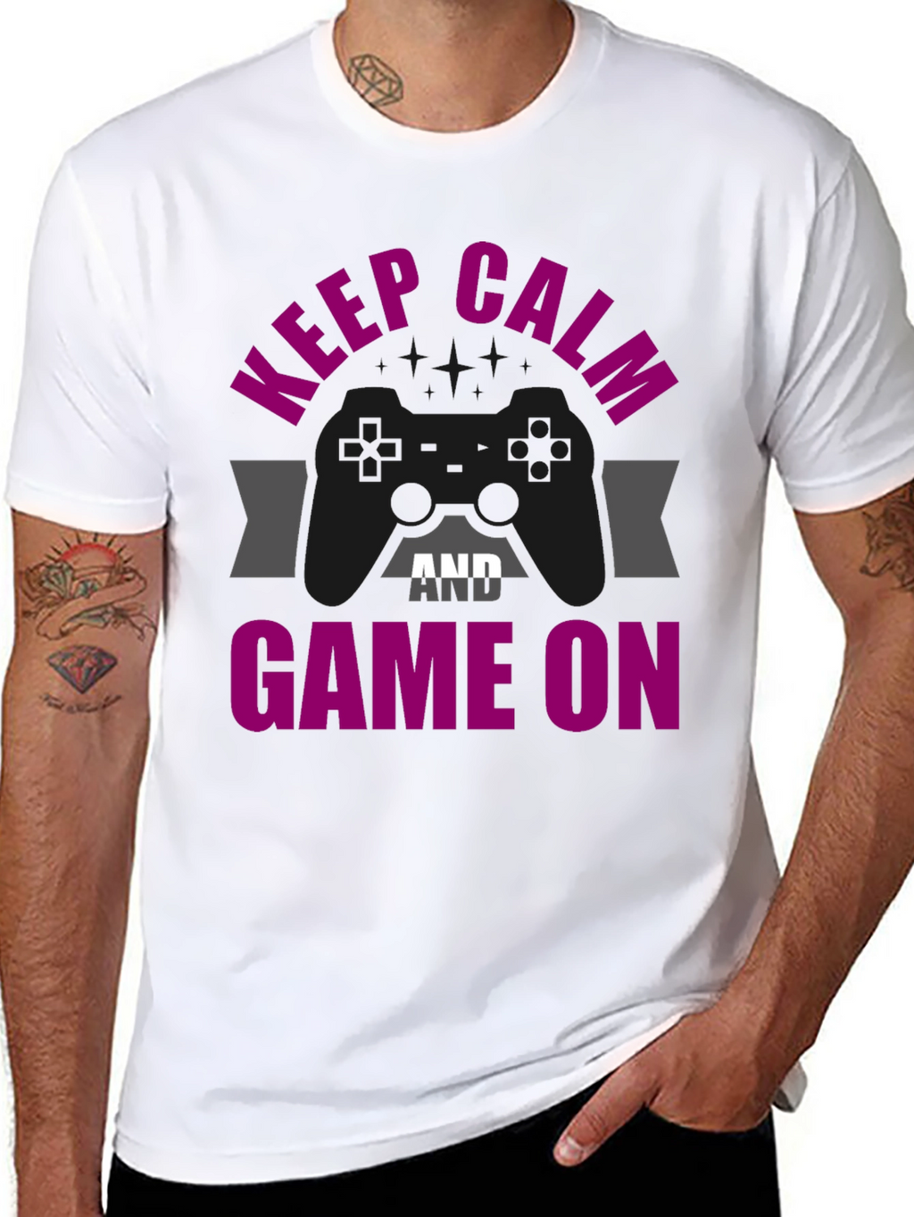 Keep Calm & Game On Graphic T-Shirt