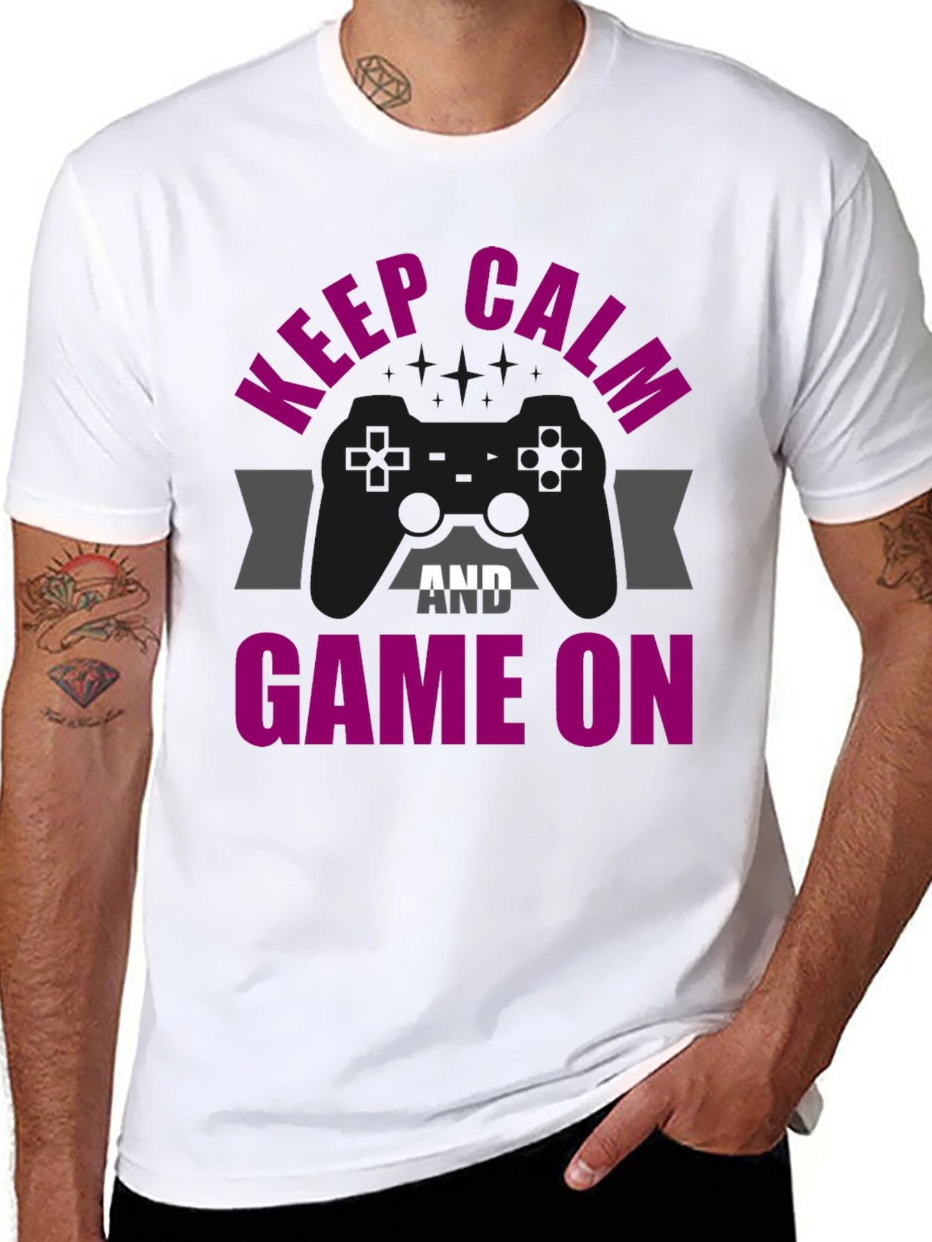 Keep Calm & Game On Graphic T-Shirt