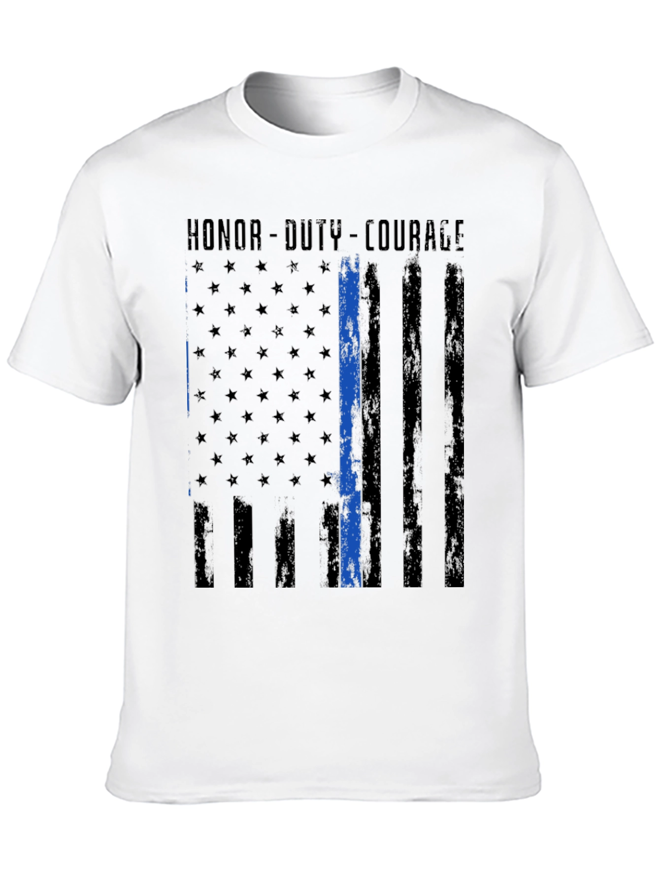 Honor Duty Courage Thin Blue Line T-Shirt