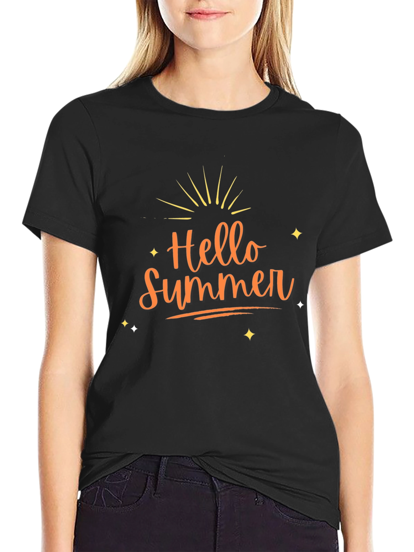 Hello Summer Black T-Shirt