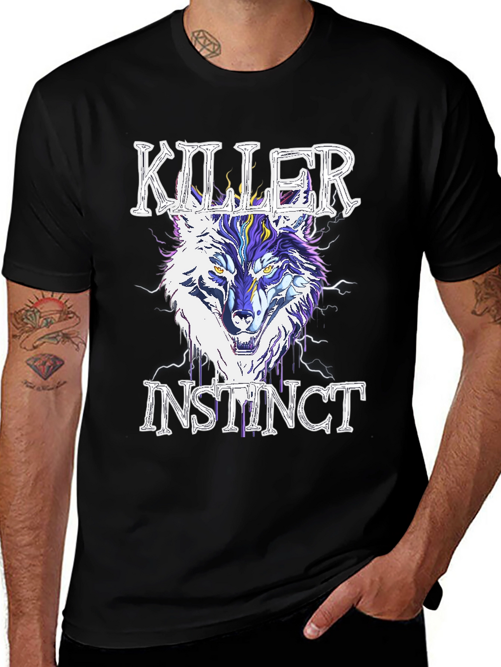 Killer Instinct Wolf Graphic T-Shirt - Stylish Mens Tee
