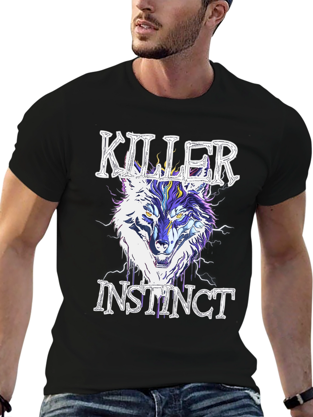 Killer Instinct Wolf Graphic T-Shirt - Stylish Mens Tee