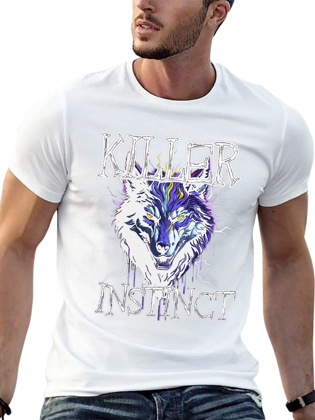 Killer Instinct Wolf Graphic T-Shirt - Stylish Mens Tee