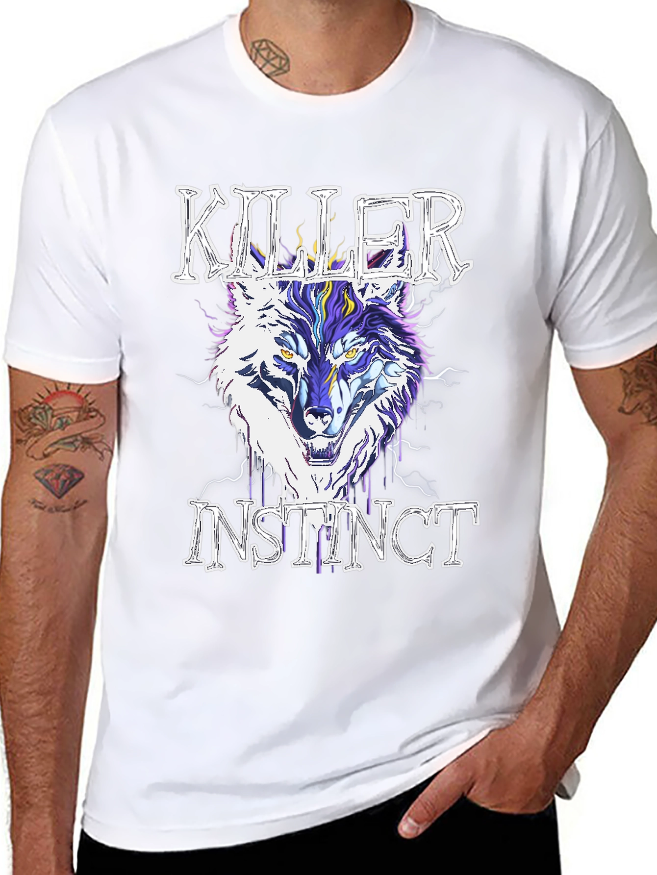 Killer Instinct Wolf Graphic T-Shirt - Stylish Mens Tee