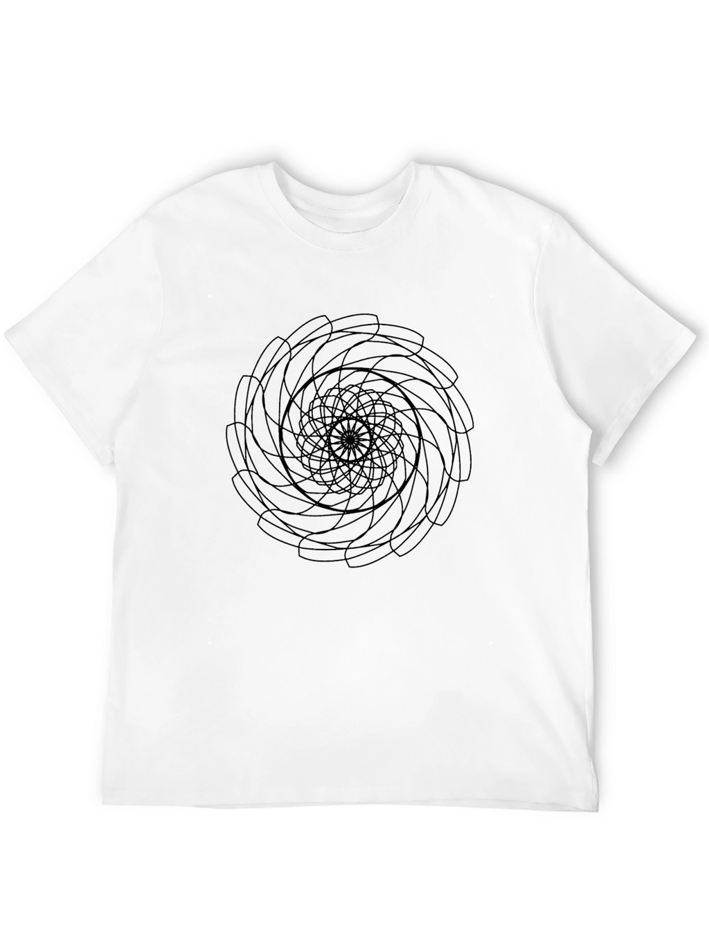 Spiral Graphic Print Mens Black T-Shirt