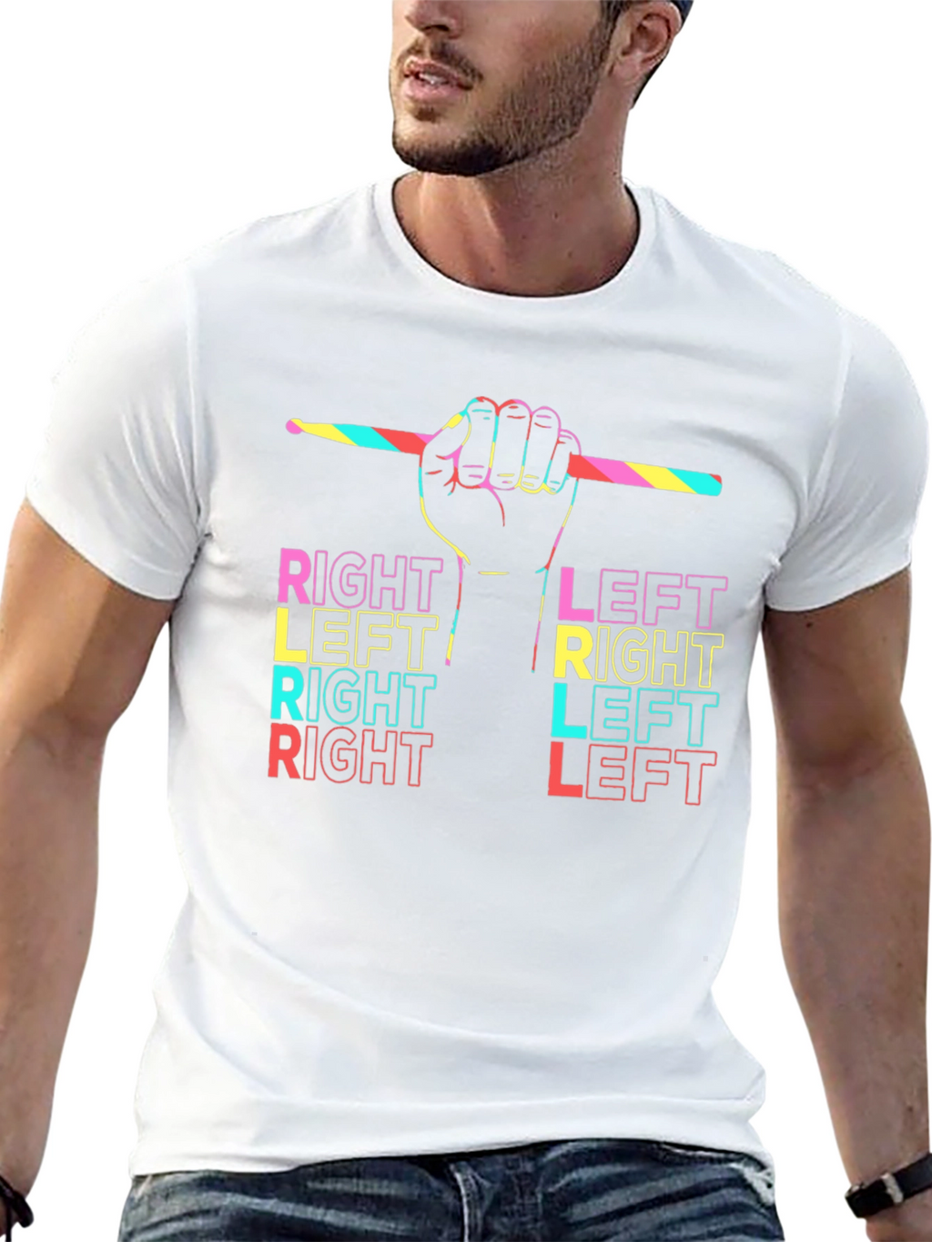 Drummer Right Left T-Shirt - Music Lover Tee