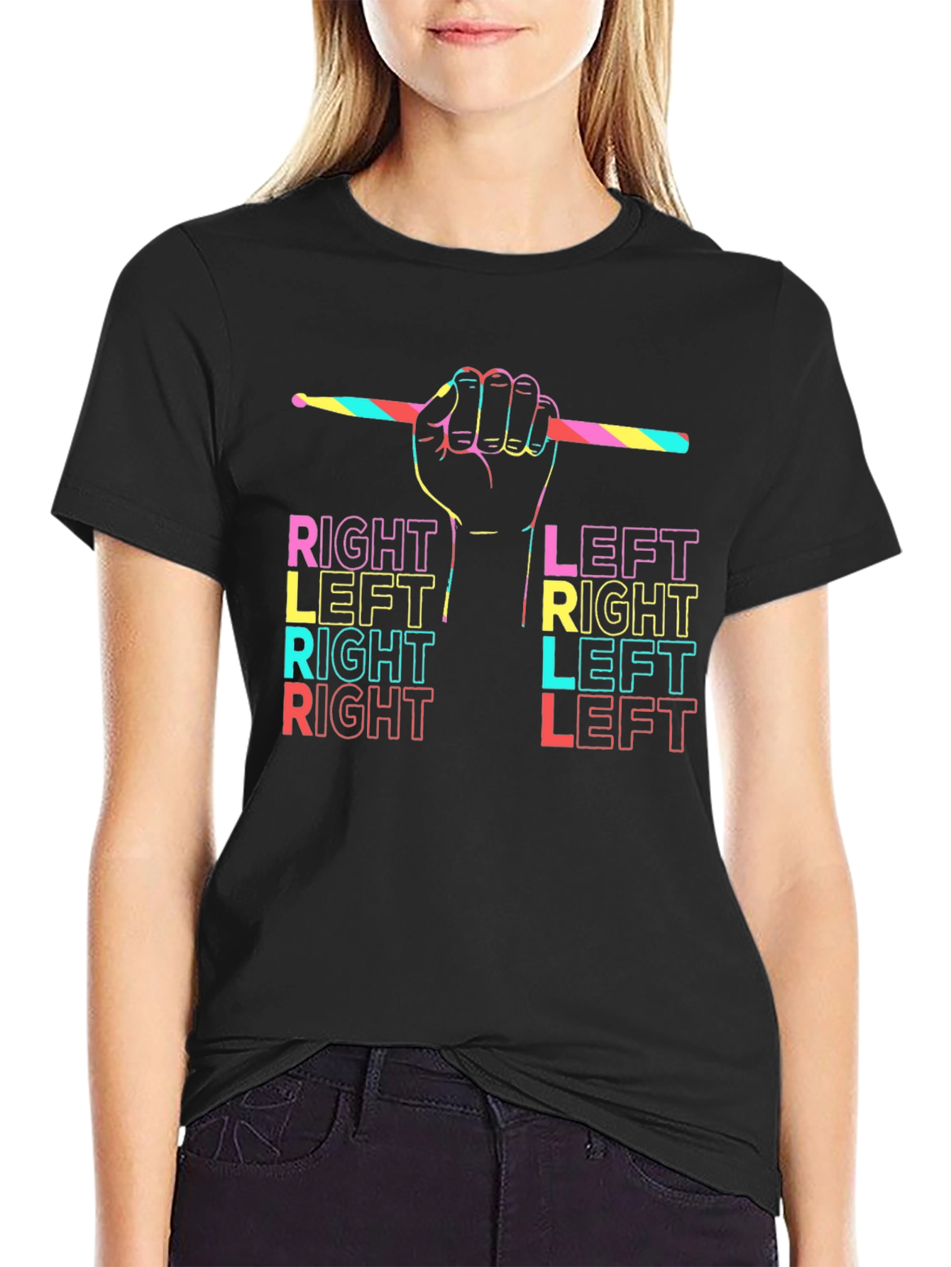 Drummer Right Left T-Shirt - Music Lover Tee