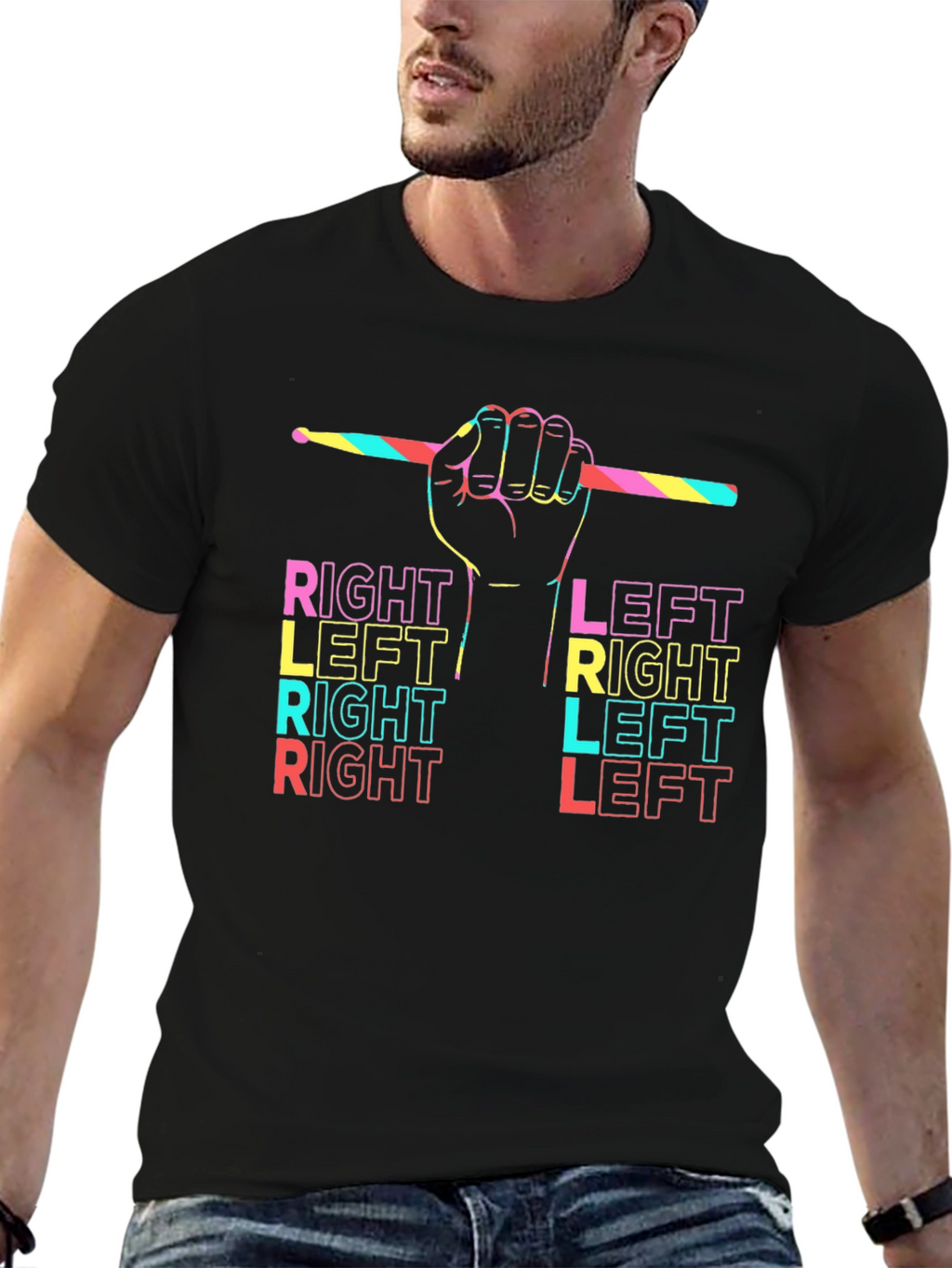 Drummer Right Left T-Shirt - Music Lover Tee