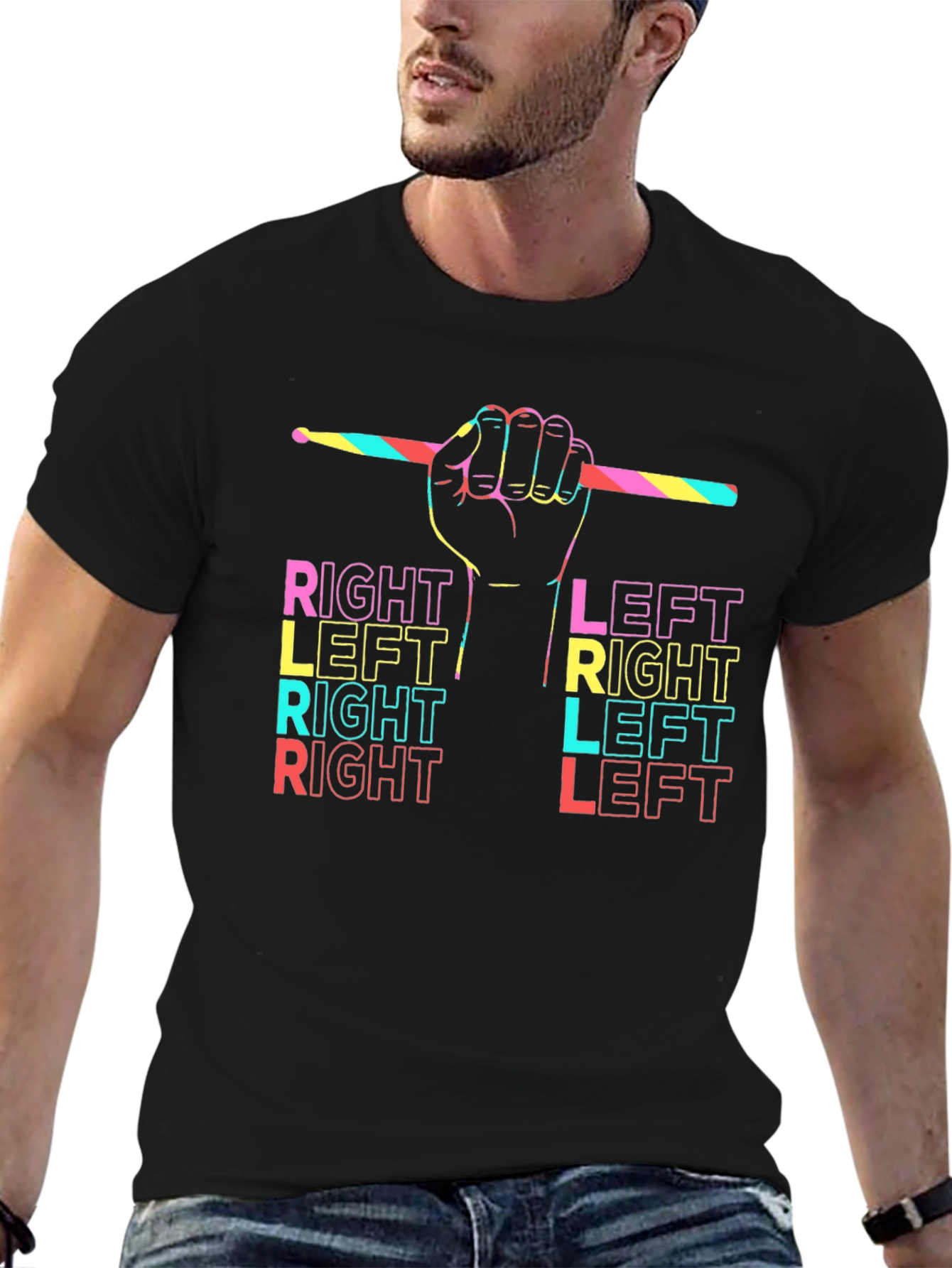 Drummer Right Left T-Shirt - Music Lover Tee