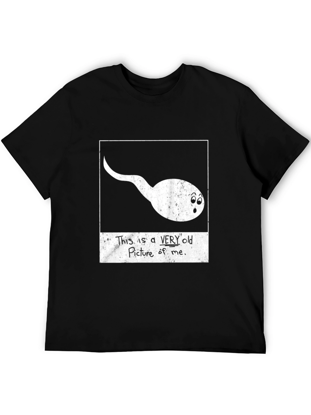 Funny Sperm Very Old Picture Black T-Shirt