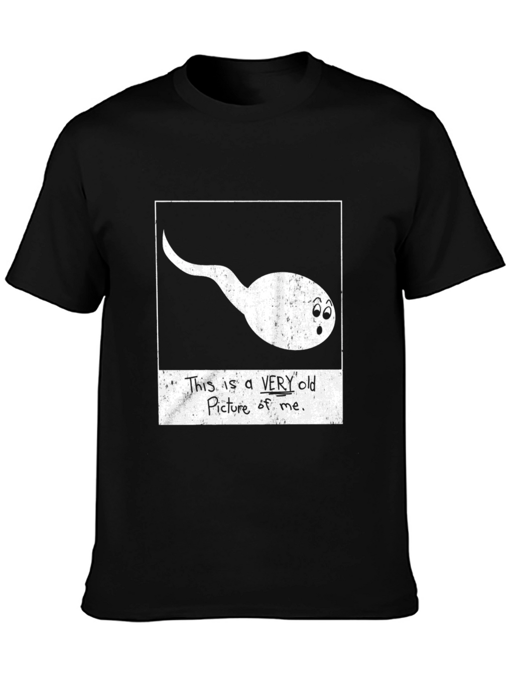 Funny Sperm Very Old Picture Black T-Shirt