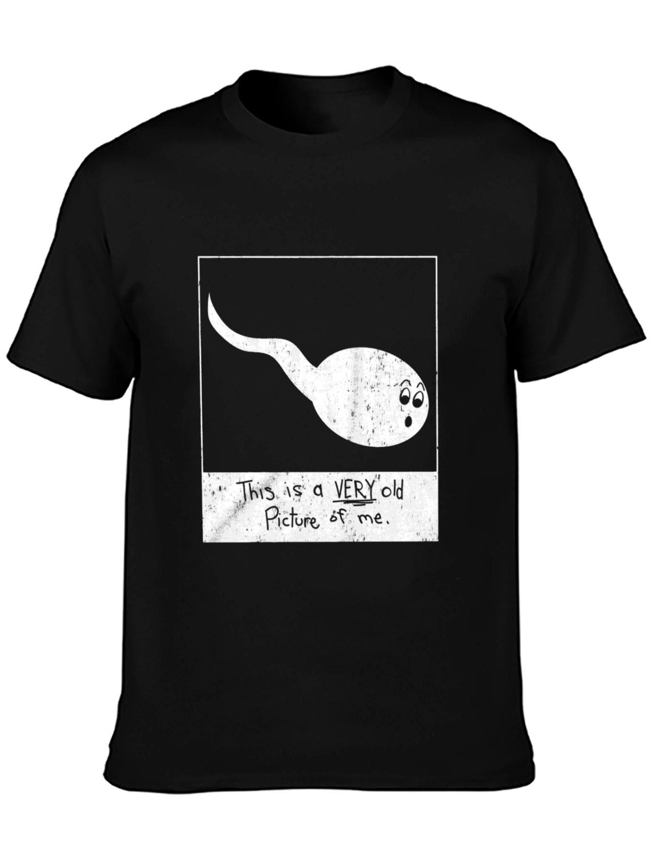 Funny Sperm Very Old Picture Black T-Shirt