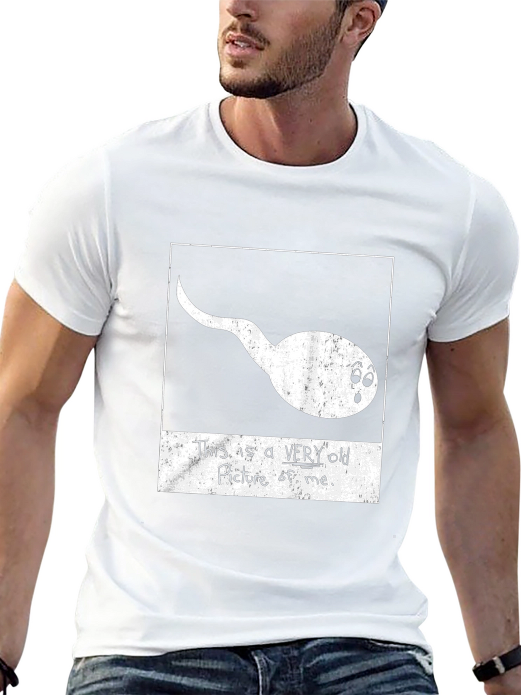 Funny Sperm Very Old Picture Black T-Shirt