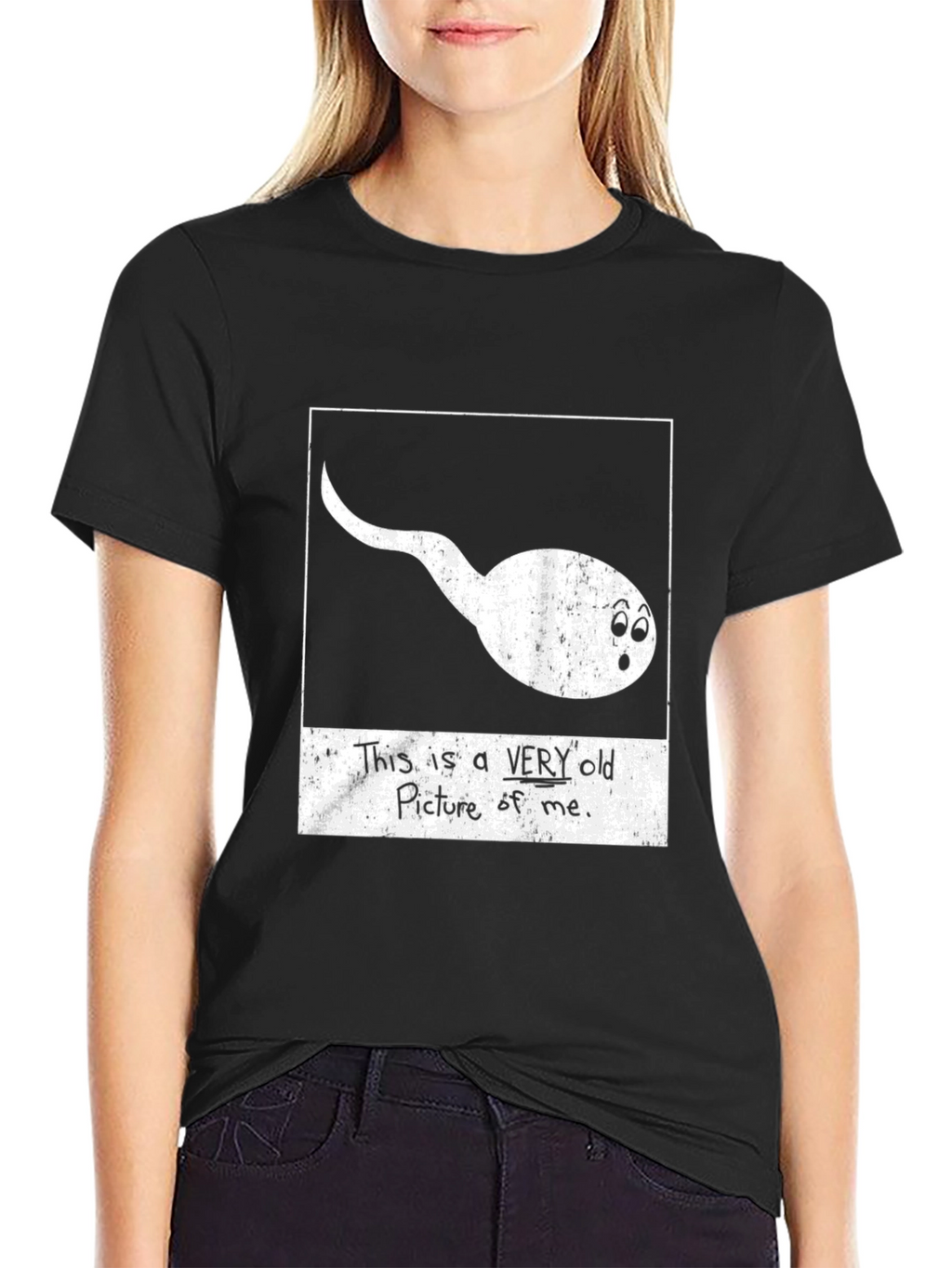 Funny Sperm Very Old Picture Black T-Shirt
